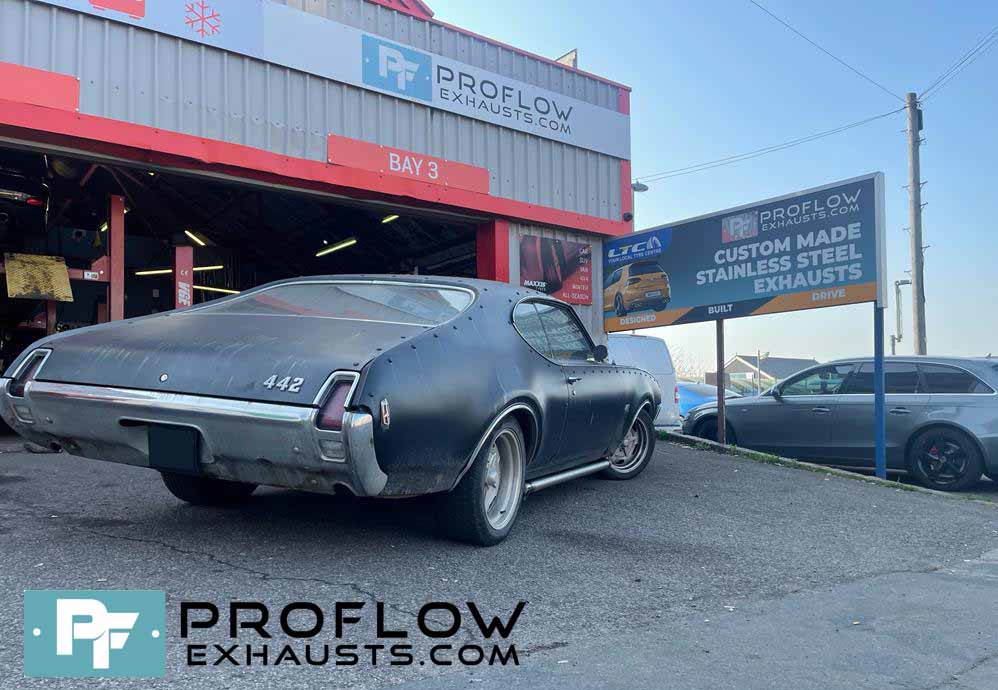 Oldsmobile 442 Side Exhaust 1Proflow Custom Built American Style Dual Side Exit Exhaust Oldsmobile 4 4 2 Car (1)