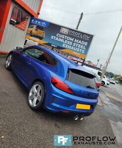 VW Scirocco Custom Built Stainless Steel Exhaust Dual Exit Back Box Delete R32 Style  (3)