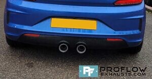 VW Scirocco Custom Built Stainless Steel Exhaust Dual Exit Back Box Delete R32 Style  (4)