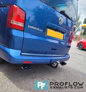 VW Transporter T5 T5.1 Stainless Steel Exhaust With Dual Twin Tailpipe TX178 (1)