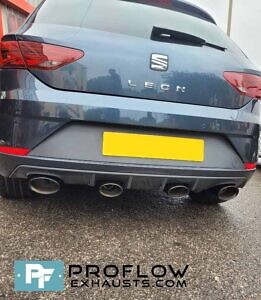 Seat Leon Custom Exhaust Stainless Steel Full System With Quad Oval Tips (1)