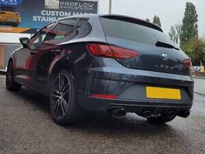 Seat Leon Custom Exhaust Stainless Steel Full System With Quad Oval Tips (2)