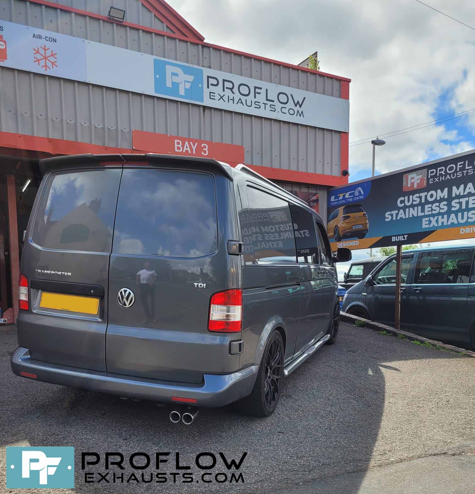 VW Transporter T5 T5.1 Stainless Steel Exhaust middle and Rear with Single Exit TX004 Tailpipe