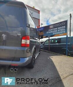 VW Transporter T5 T5.1 Stainless Steel Exhaust middle and Rear with Single Exit TX004 Tailpipe