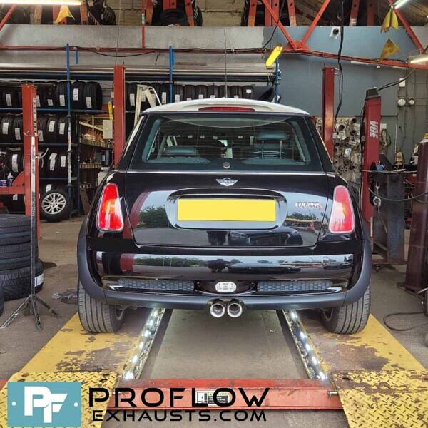 BMW Mini Cooper Full Exhaust System with Dual Tailpipes made from Stainless Steel