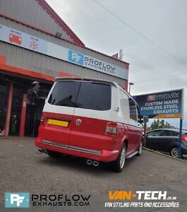 Proflow VW Transporter T5.1 Custom Exhaust Stainless Steel Mid Rear With Dual Exit Twin Tailpipes TX088 (6)