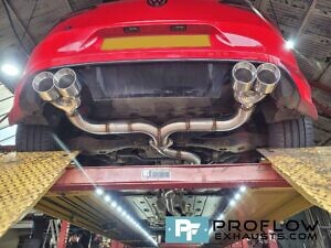Proflow VW Golf Custom Exhaust Stainless Steel Middle and Dual Rear No Boxes with 3" pipework