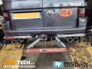 VW Transporter T4 Stainless Steel Exhaust Full System Dual Exit And Twin Tailpipes (4)