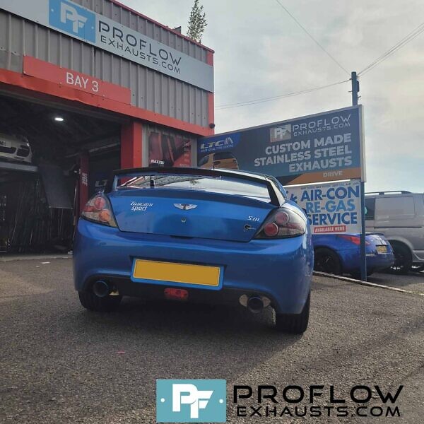 Proflow Custom Stainless Steel Exhaust Including Flex, Middle And Dual Rear With TX194 Tailpipes For Hyundai Tuscani ( (3)