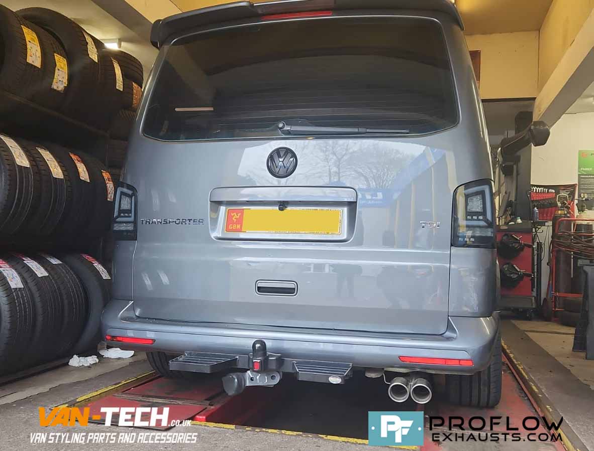 Proflow Exausts VW Transporter T5.1 Custom Exhaust Stainless Steel Mid Rear With Twin Tailpipe TX001 (2)