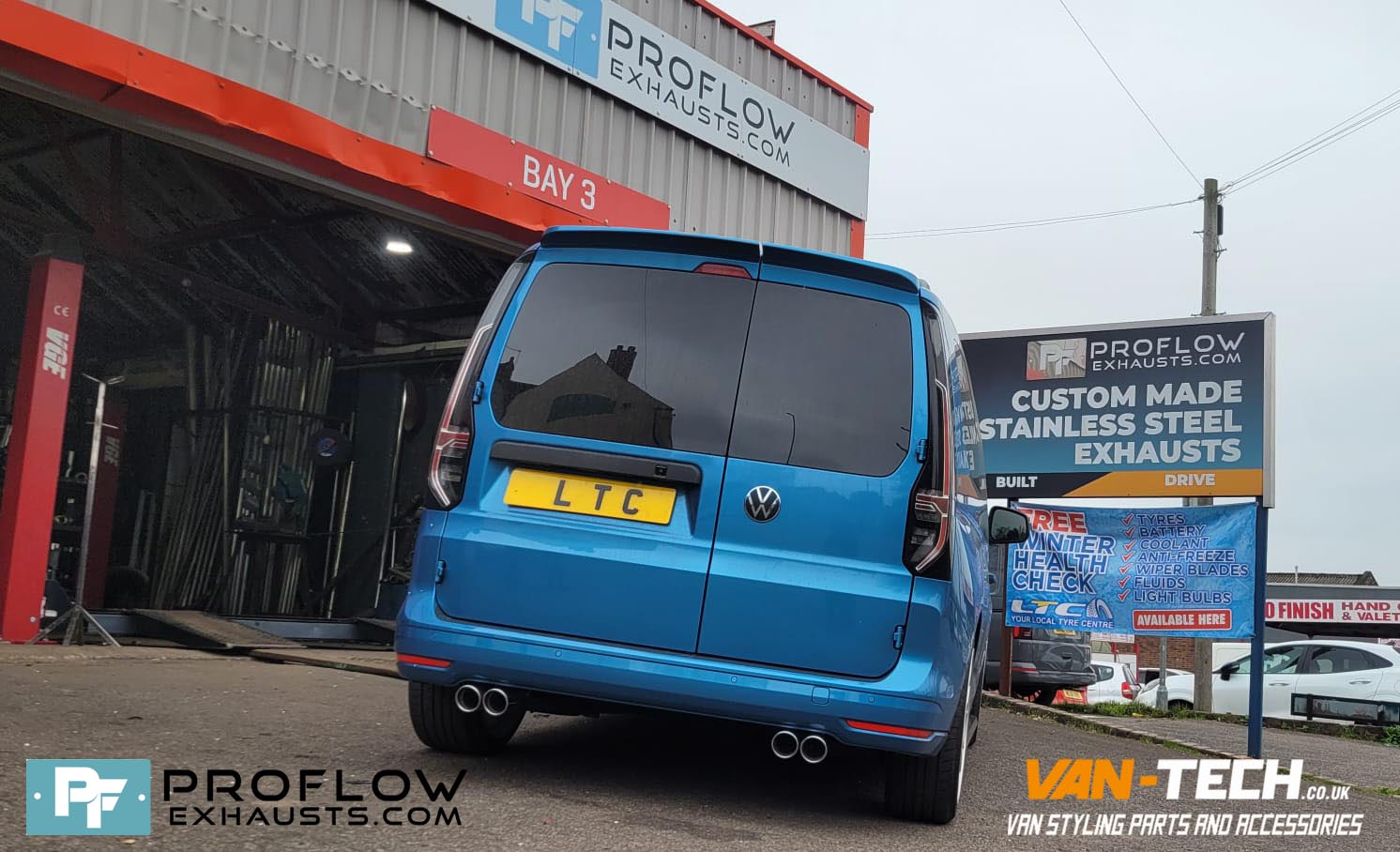VW Caddy MK5 Custom Exhaust For Dual Back Box Delete With Twin Tailpipes TX023 Built From Stainless Steel (4)