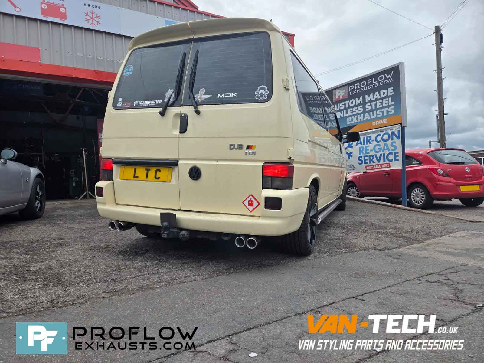 VW Transporter T4 Custom Exhaust Middle And Rear Dual Exit Twin Tailpipes TX004 Built From Stainless Steel (3)