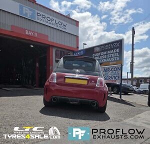 Fiat 500 Proflow Custom Exhaust Rear Dual Exit With TX026 Tailpipes Made From Stainless Steel (2)