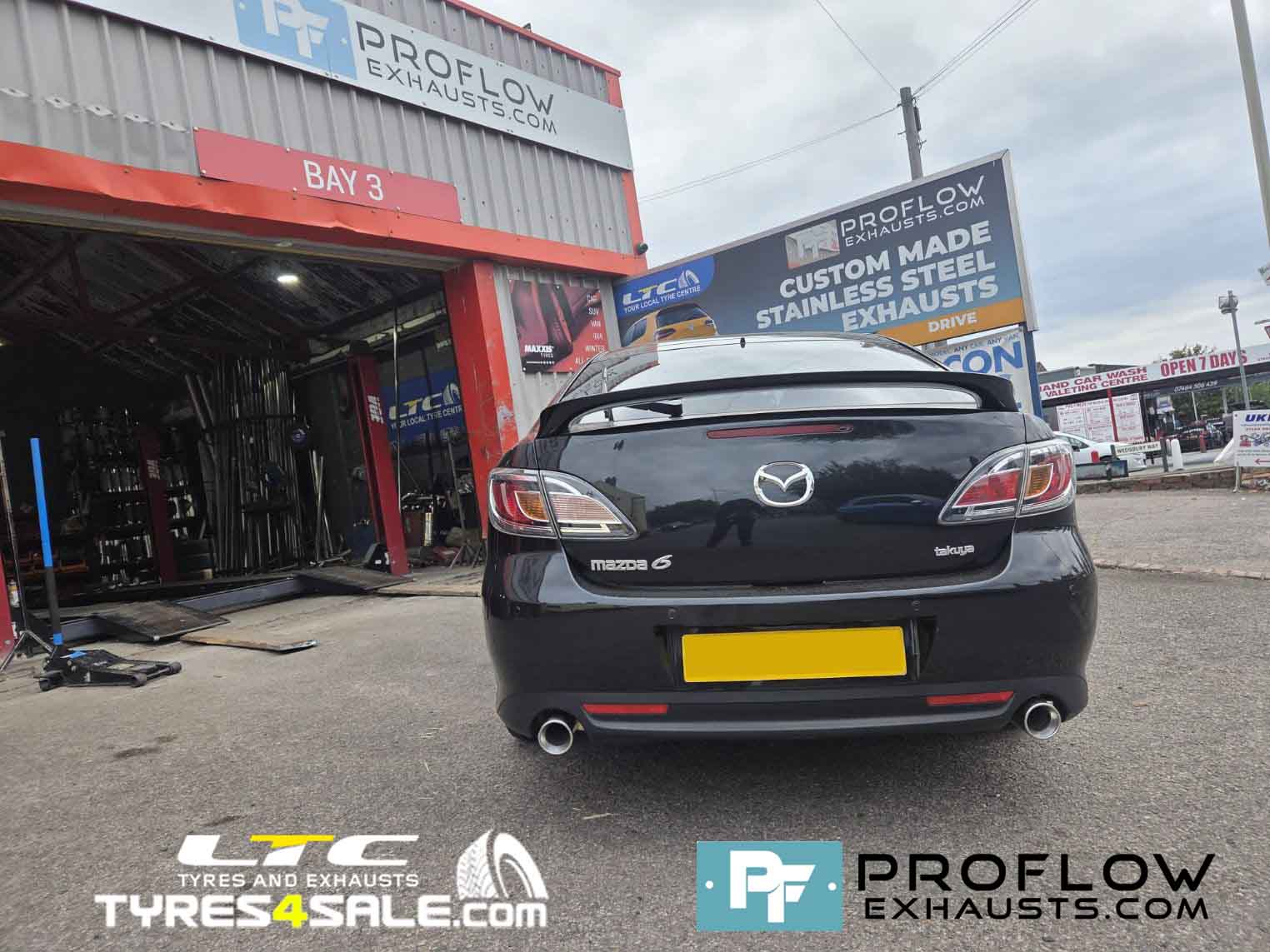 Mazda MX6 Custom Stainless Steel Exhaust Cat, Middle And Dual Rear With TX070 Tailpipes Proflow Exhausts (6)