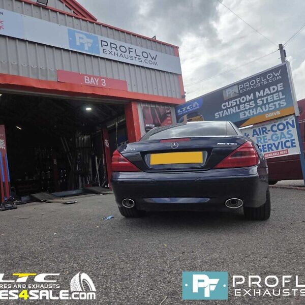 Mercedes Benz SL AMG Custom Stainless Steel Exhaust Dual Back Box With Oval Tailpipes (2)