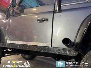  Land Rover Defender 90 Custom Exhaust Middle And Rear with Side Exit Made From Stainless Steel (1)
