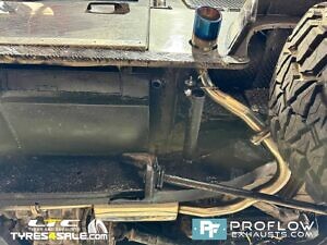  Land Rover Defender 90 Custom Exhaust Middle And Rear with Side Exit Made From Stainless Steel (2)