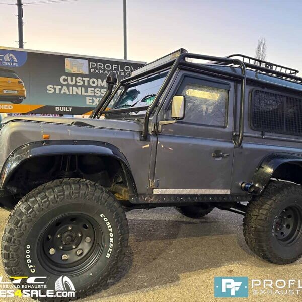  Land Rover Defender 90 Custom Exhaust Middle And Rear with Side Exit Made From Stainless Steel (5)