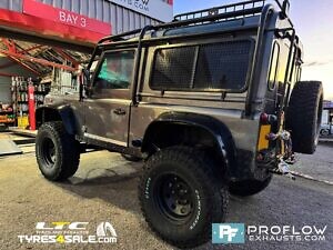  Land Rover Defender 90 Custom Exhaust Middle And Rear with Side Exit Made From Stainless Steel (6)