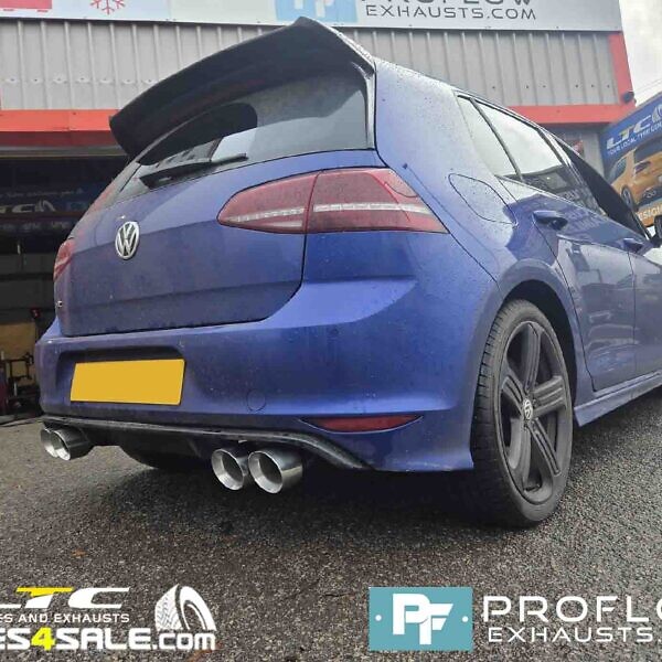 VW Golf Custom Exhaust Back Box Delete Dual Exit with Twin TX026 Tailpipes made from Stainless Steel