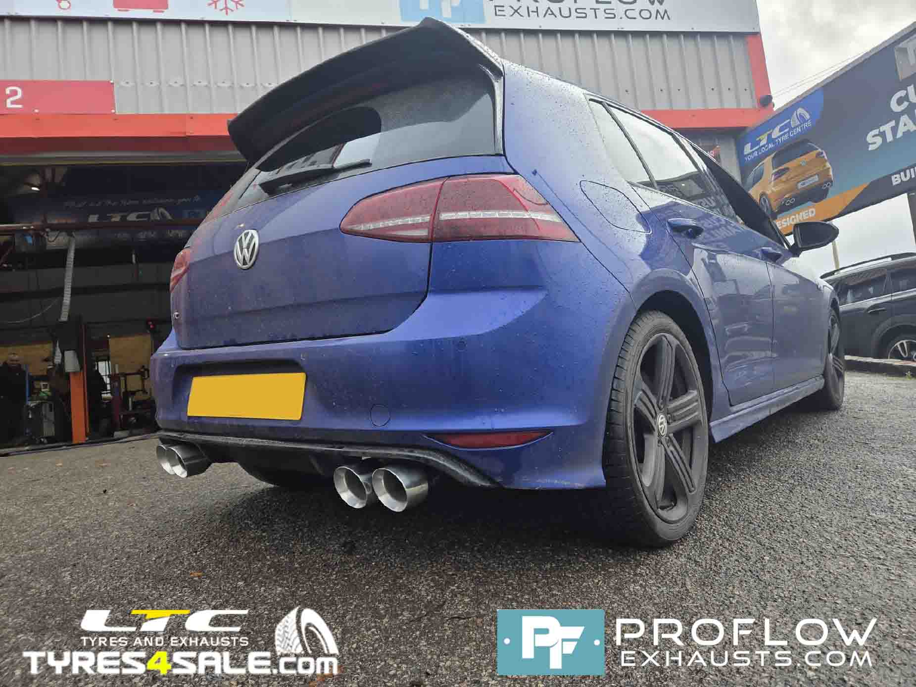 VW Golf Custom Exhaust Back Box Delete Dual Exit with Twin TX026 Tailpipes made from Stainless Steel