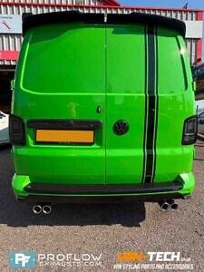 VW Transporter T5.1 Stainless Steel Custom Exhaust Middle And Rear With Dual Exit Twin Tailpipes (4)