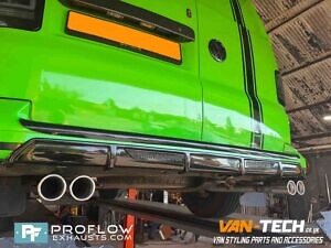 VW Transporter T5.1 Stainless Steel Custom Exhaust Middle And Rear With Dual Exit Twin Tailpipes (6)