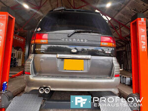 Nissan Elgrand Stainless Steel Custom Exhaust Flex, Middle And Rear Silencer With Twin Tailpipe (1)