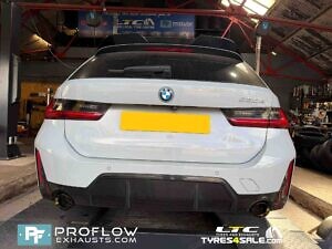 BMW 330E Custom Stainless Steel Exhaust Back Box Delete Dual Exit With With Tailpipes (3)